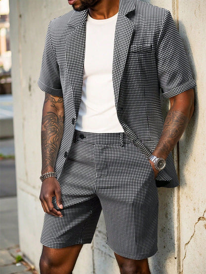 Lelmont Checkered Resort Blazer Set