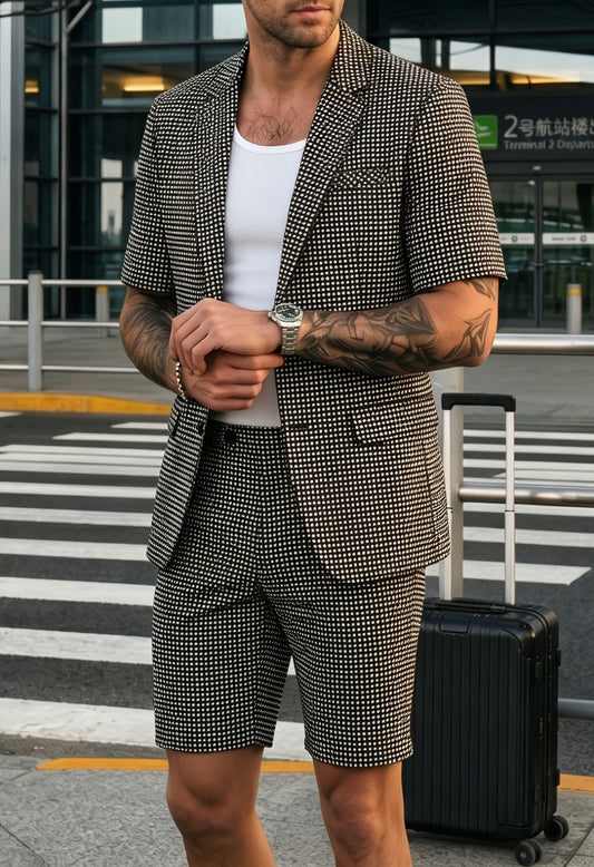 Lelmont Checkered Resort Blazer Set
