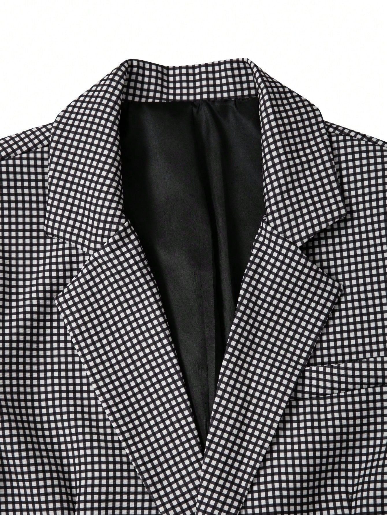 Lelmont Checkered Resort Blazer Set