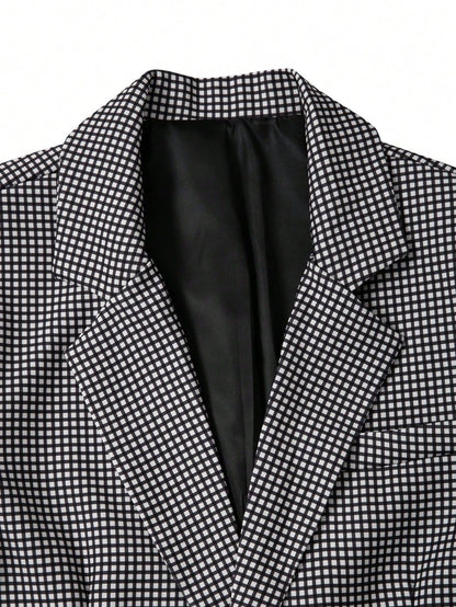 Lelmont Checkered Resort Blazer Set