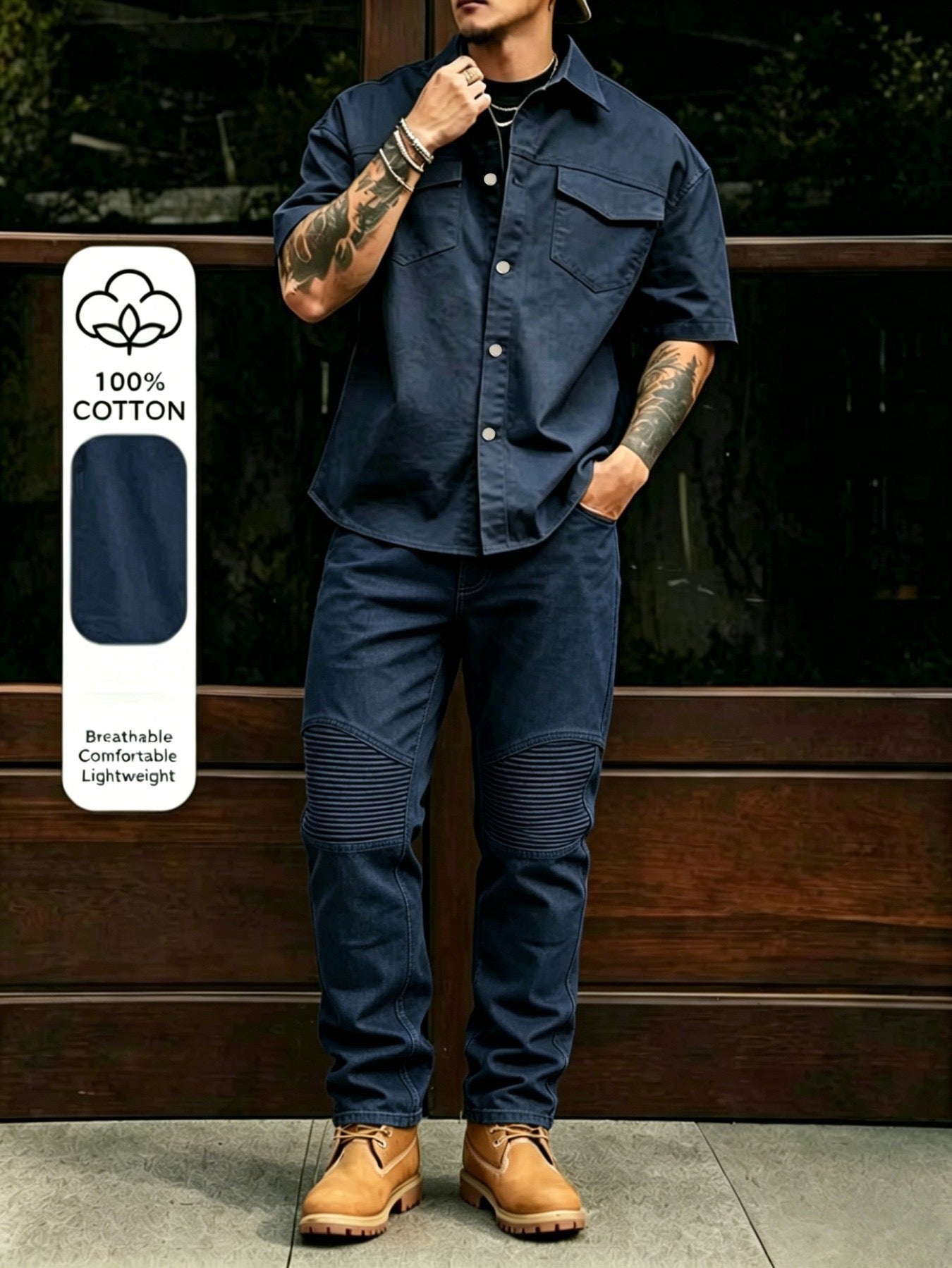 100% Cotton Utility Two-Piece Set