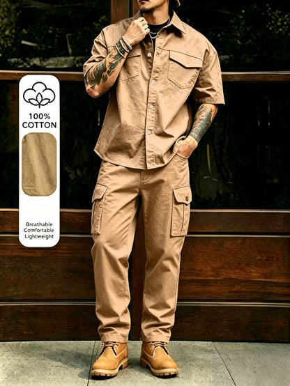 100% Cotton Utility Two-Piece Set