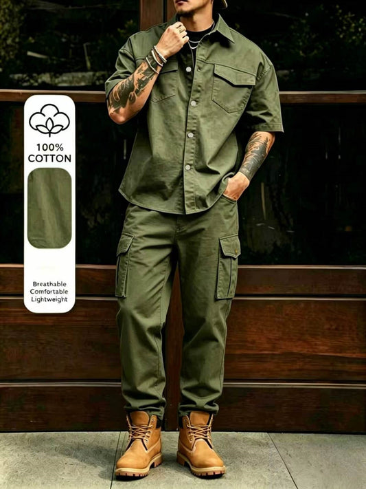 100% Cotton Utility Two-Piece Set
