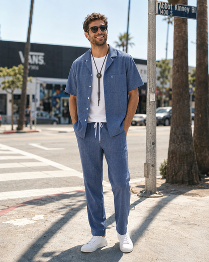 Harbor Linen-Texture Two-Piece Set