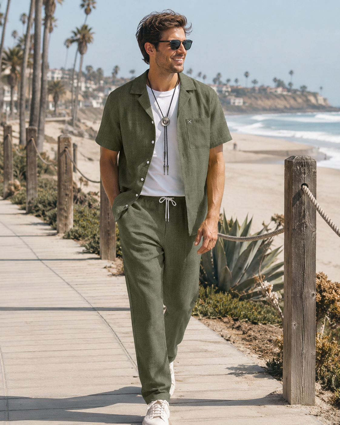 Harbor Linen-Texture Two-Piece Set