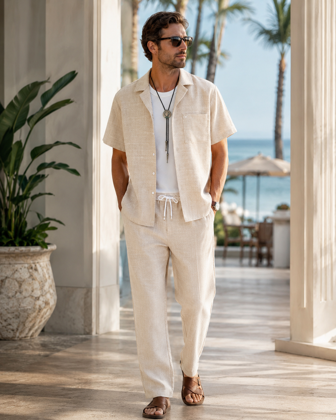 Harbor Linen-Texture Two-Piece Set