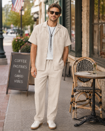Harbor Linen-Texture Two-Piece Set