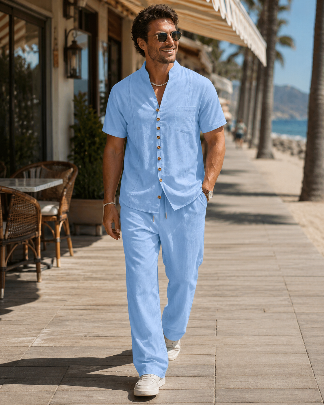 Capri Linen Resort Two-Piece Set